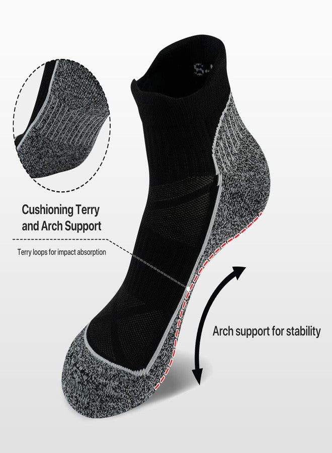 fenglaoda Compression Ankle Socks for Women & Men 6 Pairs- Low Cut Running Socks with Arch Support, Cushioned Sole & Heel Tab - Image 4